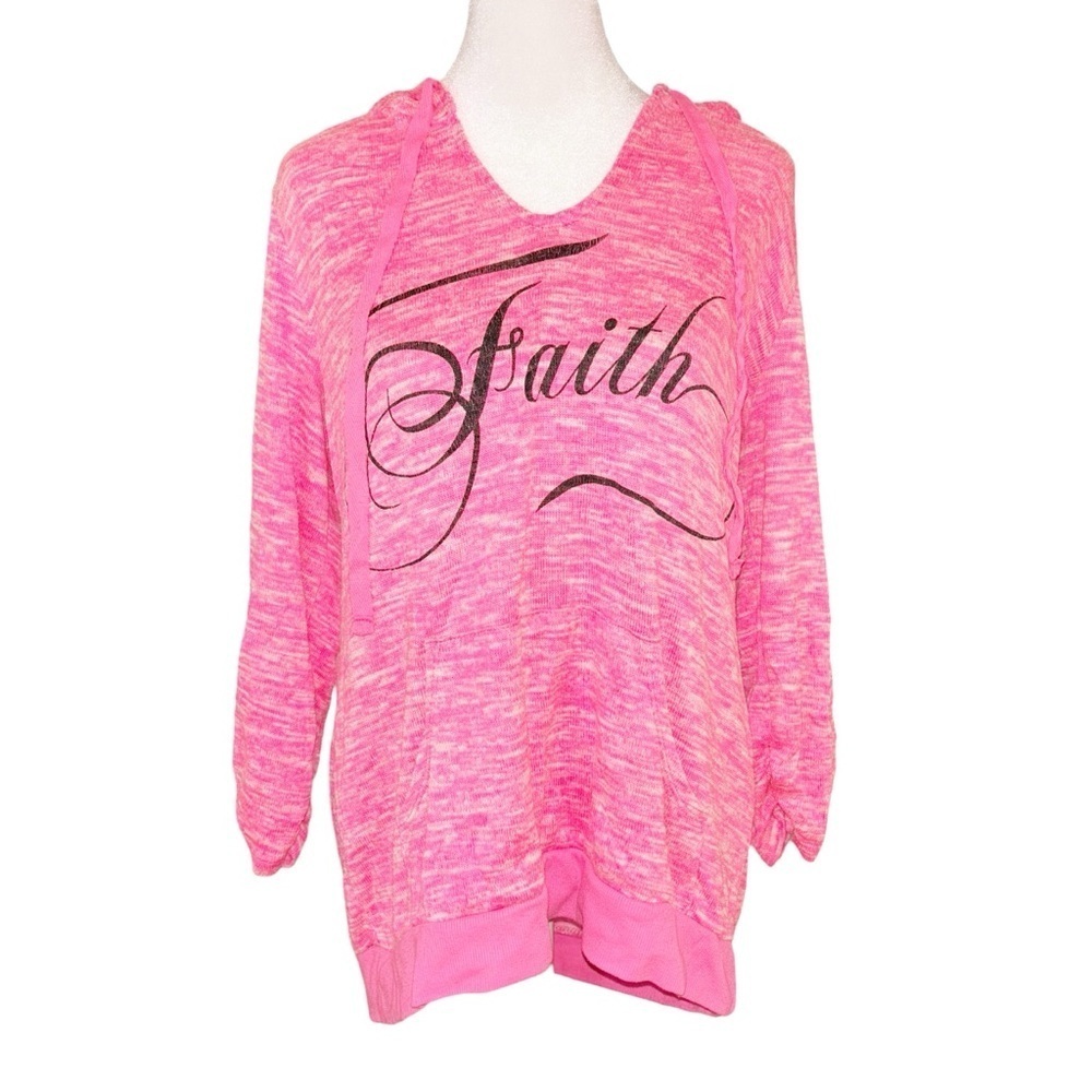 Faith pink knit hoodie